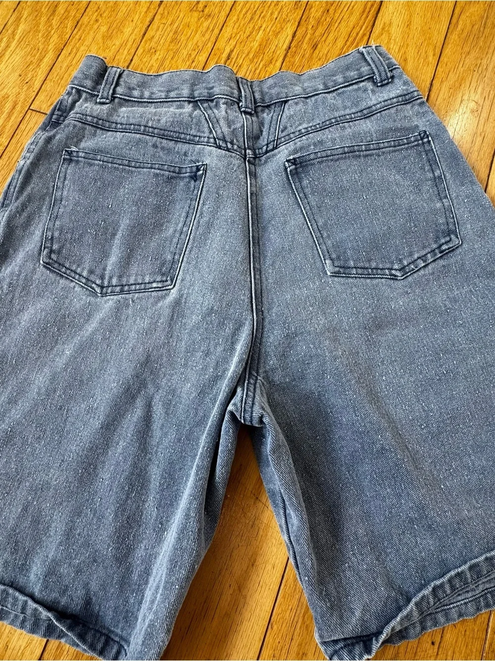 Vintage French Toast Long Denim Shorts - High Rise Dark Wash Jorts - 25” Waist